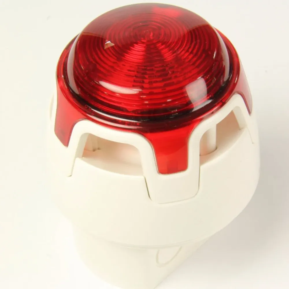 CWSS-WR-W5 KAC WHITE RUOKA Deep Base Red LED Sounder Beacon (IP65)