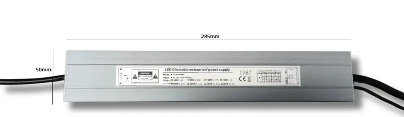 Sovitin | Himmennettävä | EU -pistoke | 24v-miehen liitin 150W | IP67 | Cob -LED -kaistale
