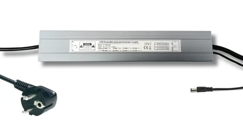Sovitin | Himmennettävä | EU -pistoke | 24v-miehen liitin 300W | IP67 | Cob -LED -kaistale