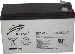 Ritar AGM -akku 12 V 7,0 Ah, suljettu, huoltovapaa RT1270-F1