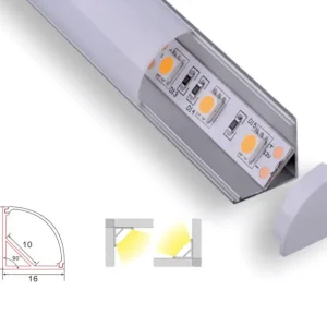 Profiilirakenne | 1 metrin hoek | Alumiini 16 x 16 | Cob -LED -kaistale