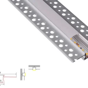 Rakennettu kipsiprofiili - | 1 metrin laki | Alumiini 17 x 14,5 | Cob -LED -kaistale