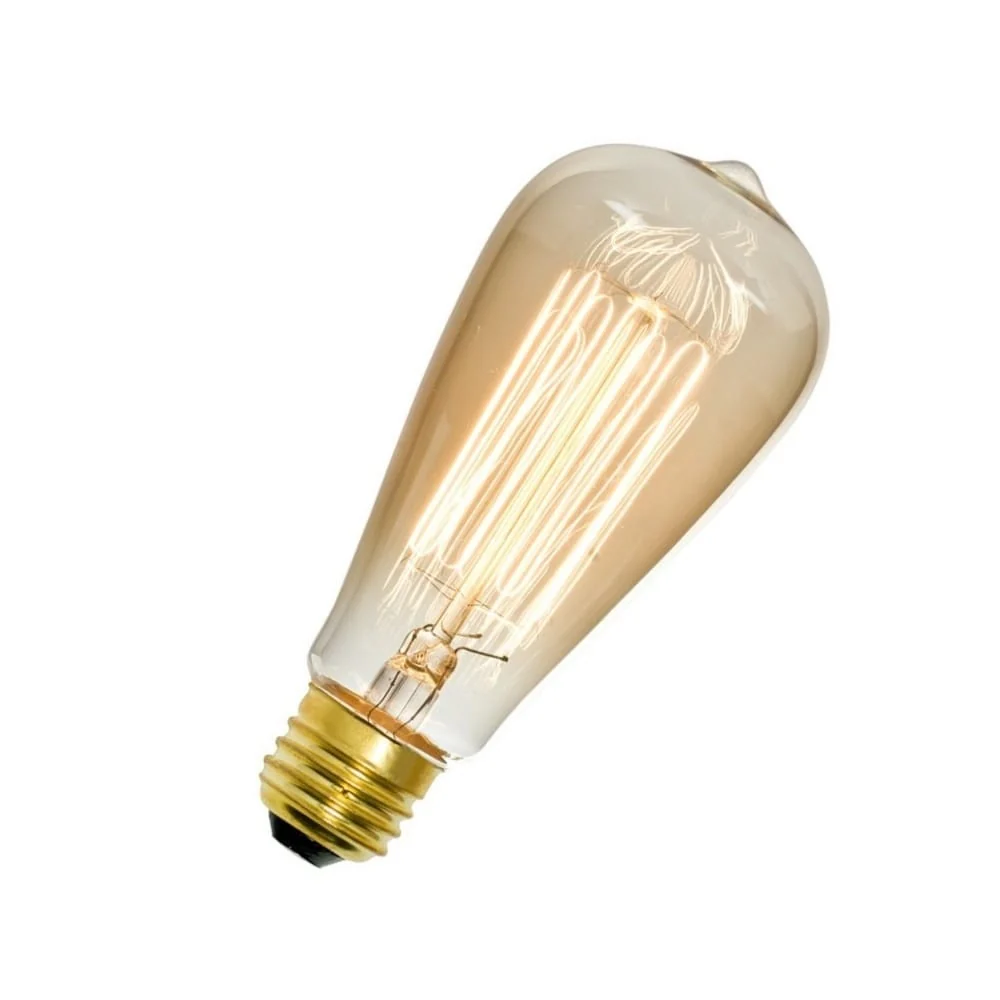 Vintage Edison polttimo E27 Amber putki ST64 styleindus