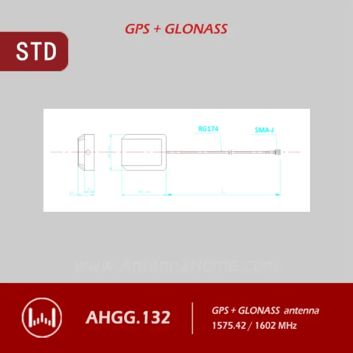 AntennaHome Ulkoinen Aktiivinen Antenni GPS/GLONASS SMA-J Q48×38