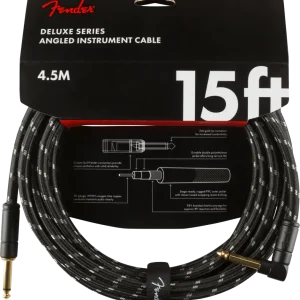 Fender Deluxe Kitarakaapeli Kulmaliitin (Black Tweed, 4,5m)