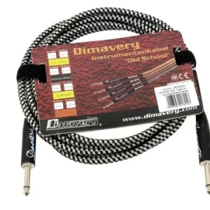 DiMavery Instrumkabel, 3m, Musta/Hopea