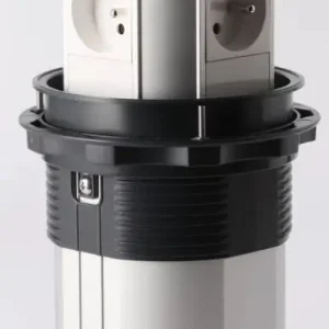 Musta lasisuunnittelu | Automaattinen pop-up-pistorasia USB ja USB-C + 3 -pistorasia | Ranska