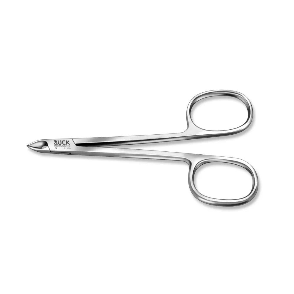 Suoraan leikatut sakset - Pituus: 10 cm - Leikkausreuna: 8 mm - Ruck