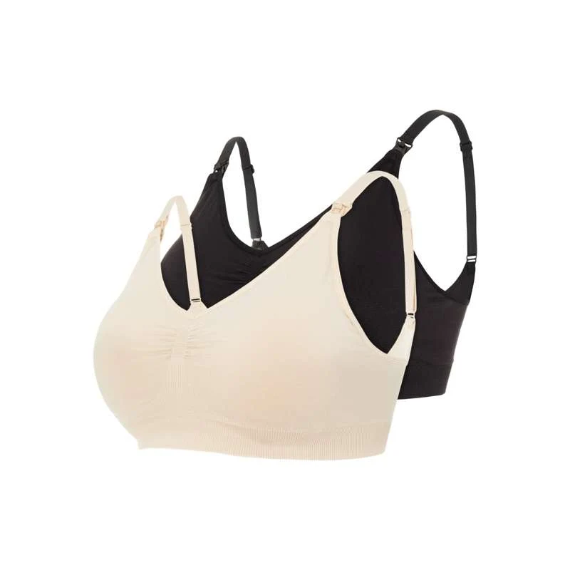Mamalicious MLILJA Imetysliivit - 2-pak - Musta/Mellow Buff