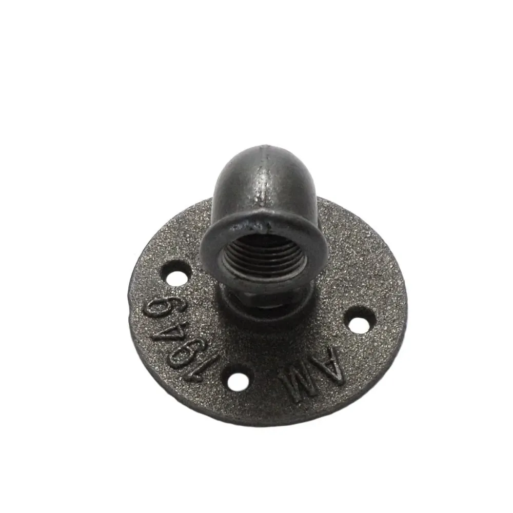 Musta valurautainen kyynärpää LVI-verhotangon kannatin styleindus