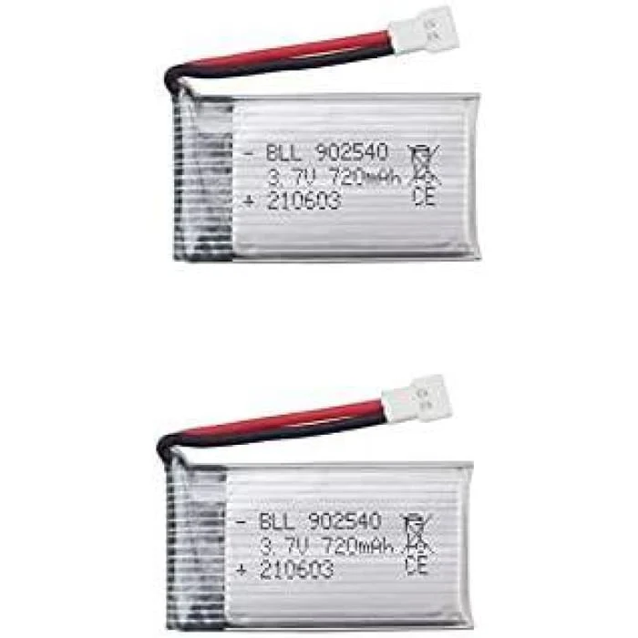 2 kappaletta ladattava Lipo-akku (3.7v, 720mAh Lipo) Rc Quadricopter Drones Syma X5 X5C X5SC X5SW, Cheerson CX-30W, Skytec...