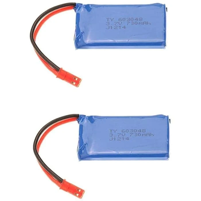 2 kappaletta ladattava Lipo-akku (3.7V 730mAh) Wltoys V636 V686 V686G V686K JJRC V686 Quadricopter Droneille YUNIQUE GREEN...