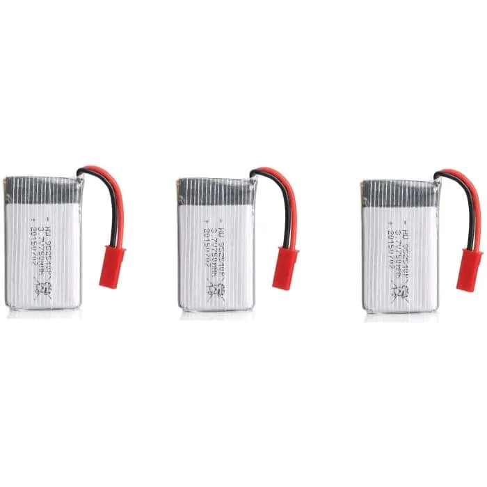 3 kappaletta ladattava Lipo-akku (3.7V 750mAh) Rc Quadricopter Drones MJX X300C X400 X800:lle YUNIQUE GREEN-CLEAN-POWER