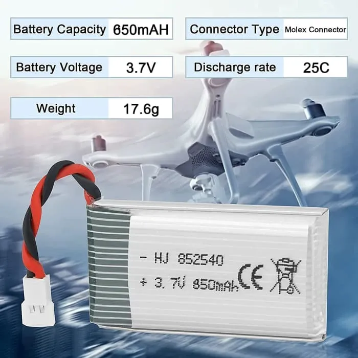 4 kappaletta ladattava Lipo-akku (3.7v, 850 mAh Lipo) Rc Quadricopter Drones Syma X5SC X5SW: lle Syma X5SC X5SW YUNIQUE GR...
