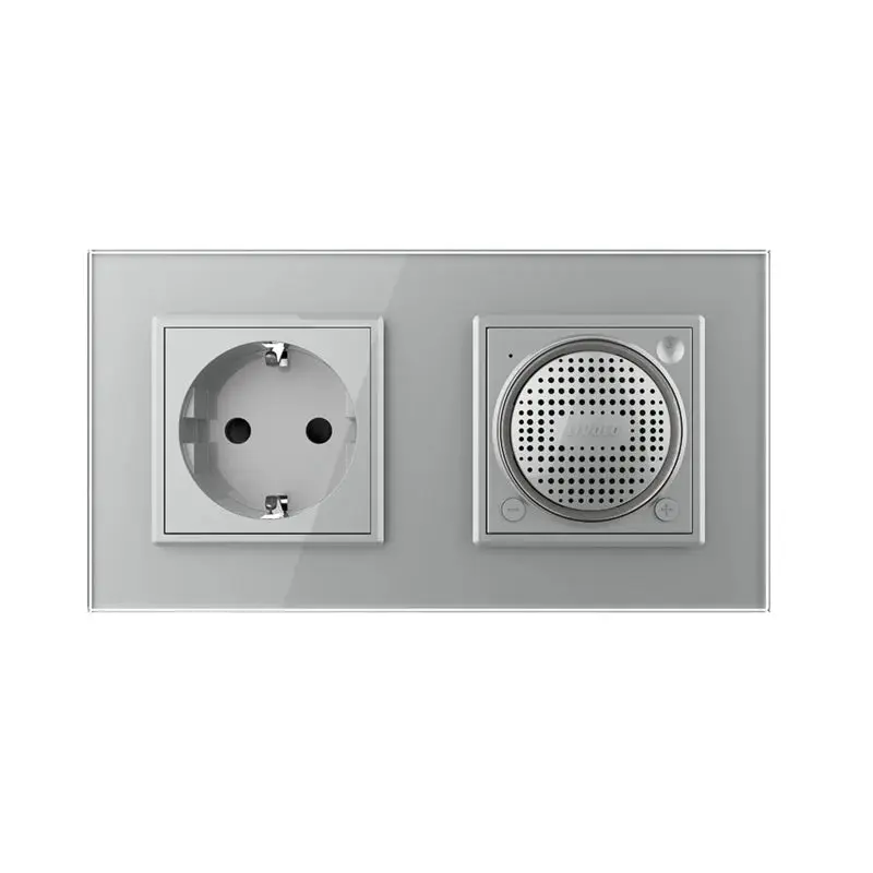 Livolo | Harmaa | SR+SR | Seinäpistorasia Bluetooth -kaiutin