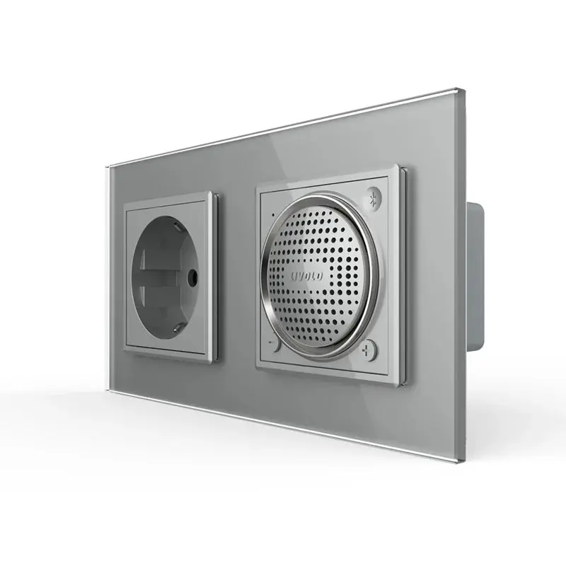 Livolo | Harmaa | SR+SR | Seinäpistorasia Bluetooth -kaiutin