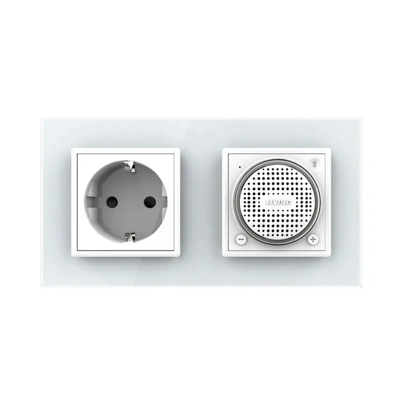 Livolo | Valkoinen | SR+SR | Seinäpistorasia Bluetooth -kaiutin
