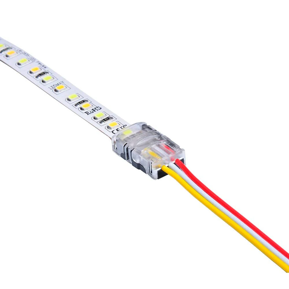 CCT - LED-nauhan jatkoliitin (nauha+johdot värilämpötilasäädettävälle 10mm led-nauhalle, max. 120led/m)