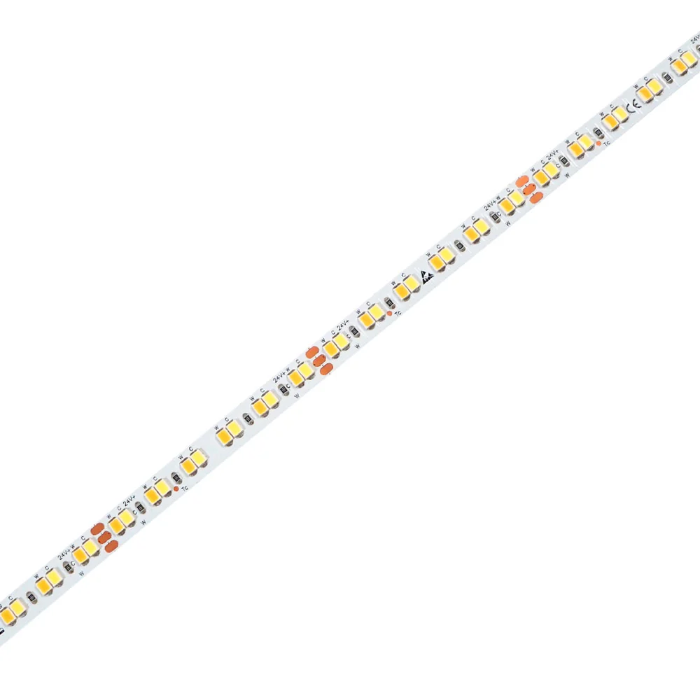 19,2W/m 24V LED-nauha 5m, CCT värilämpötilasäädettävä 2700-6500K IP65
