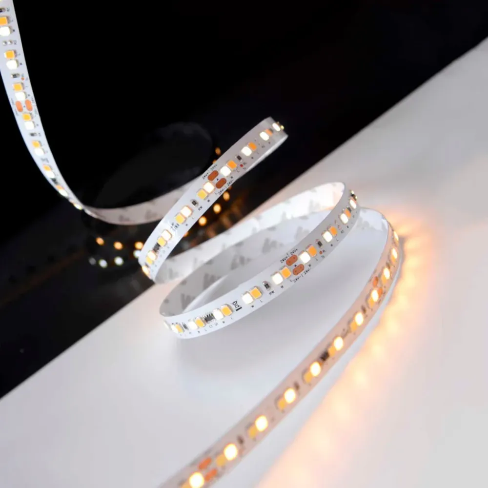 19,2W/m 24V LED-nauha 5m, CCT värilämpötilasäädettävä 2700-6500K IP65