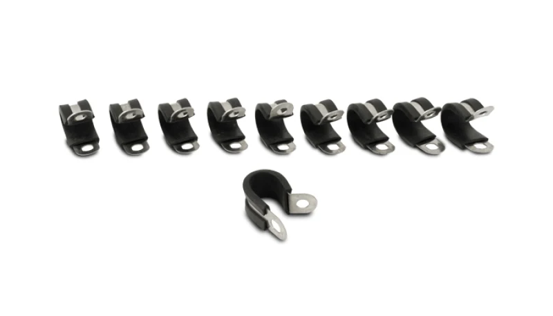 Vibrant Stainless Steel Cushion P-Clamp 1.125in OD Hose (10 Pack)