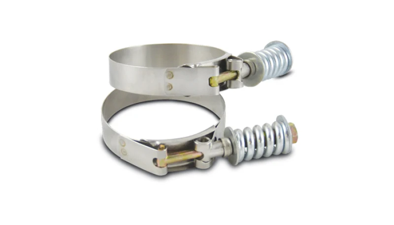 Vibrant SS T-Bolt Clamps Pack 2 Size Range: 6.25in to 6.55in OD use w/ 6in ID Coupling