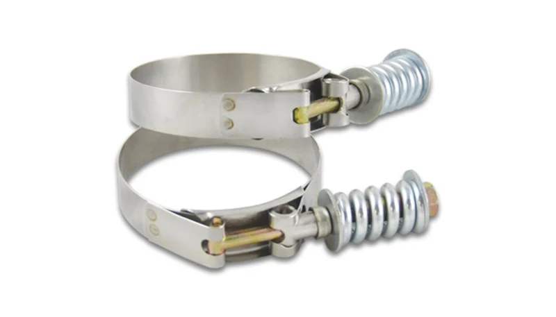 Vibrant SS T-Bolt Clamps Pack 2 Size Range: 6.25in to 6.55in OD use w/ 6in ID Coupling