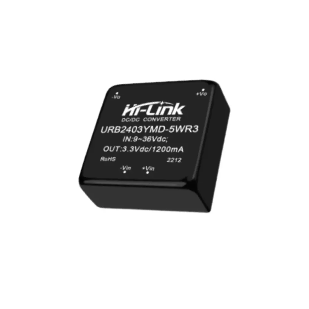 Hi-Link DC-DC 5W eristetty moduuli 24V:sta 3,3V:iin 1200mA yksittäisellä ulostulolla