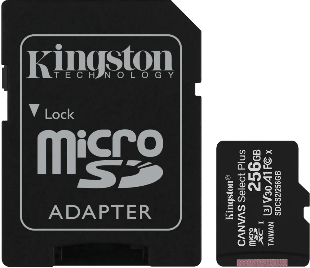 Kingston 256 Gt microSD Canvas Select Plus UHS-I Speed Class 1 (U3) -muistikortti