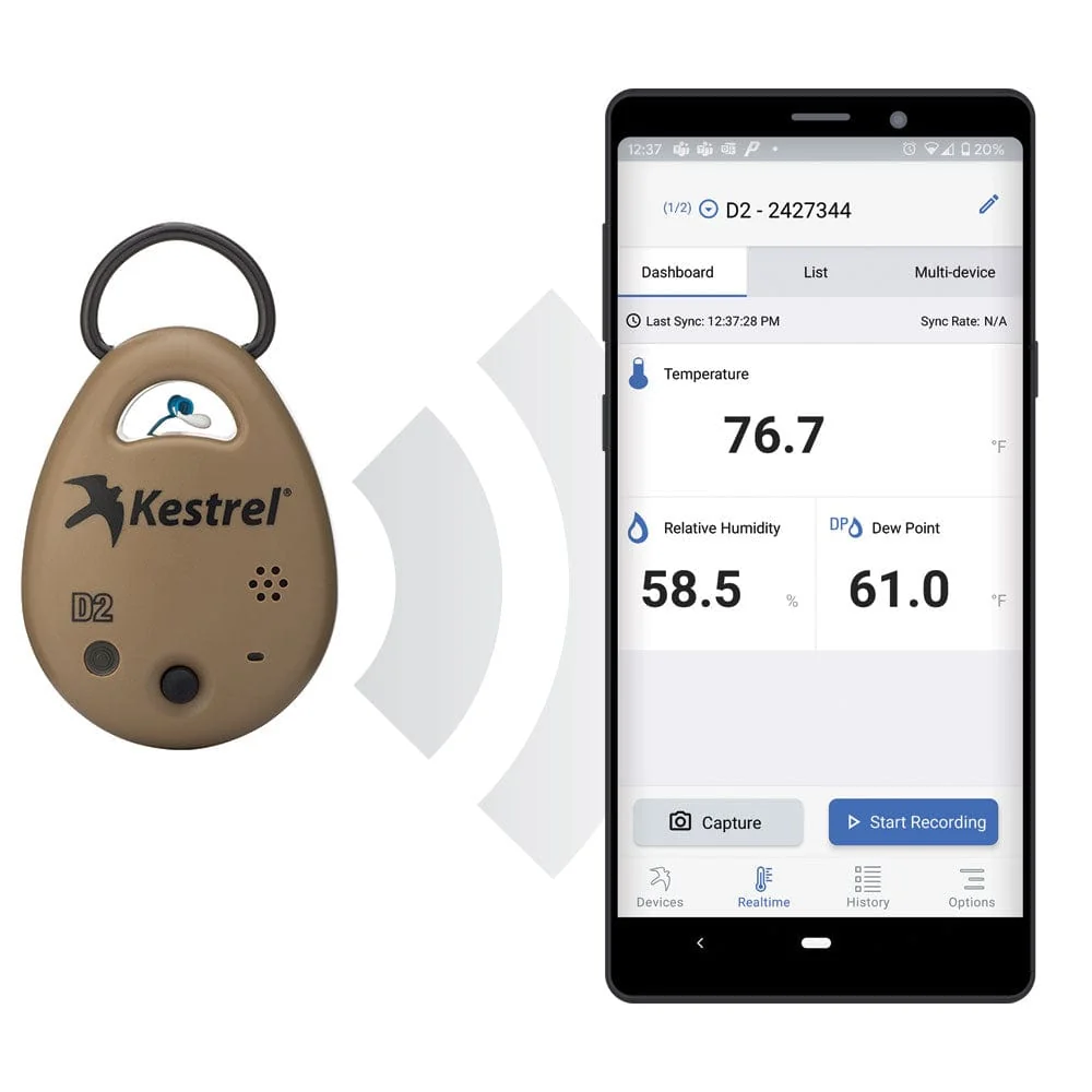 Kestrel DROP D2 Bluetooth-dataloggeri - lämpötila | kosteus