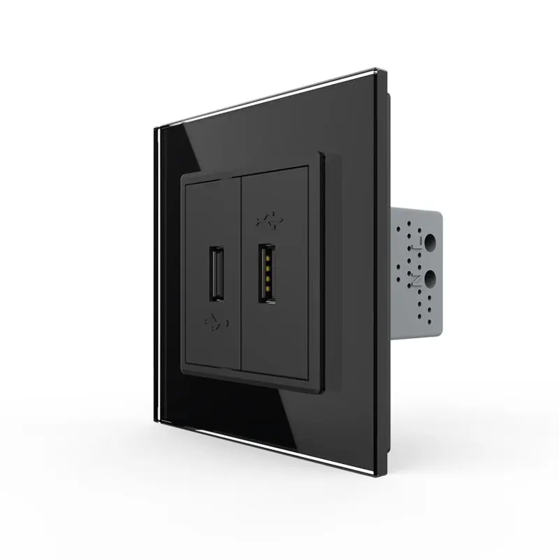 Livolo | Musta | SR | Kaksois USB -laturi