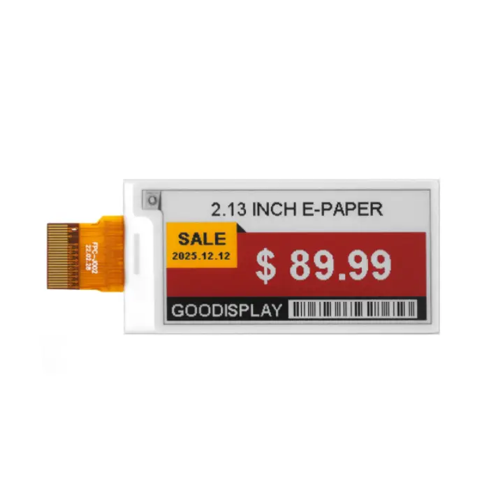 GooDisplay 2,13" nelivärinen e-paperinäyttö GDEY0213F52 250x122