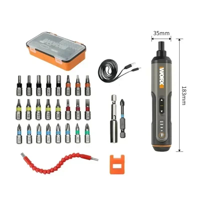 Worx WX240 Mini sähköruuvimeisselisarja magneettisointitoiminnolla