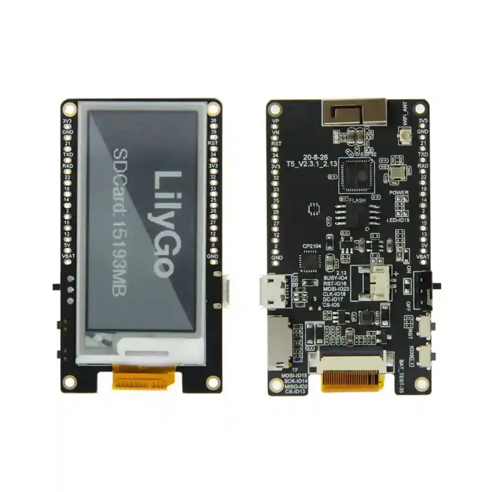 LILYGO T5-2.13 tuuman E-paper ESP32 4MB FLASH Arduinoa varten [EOL]