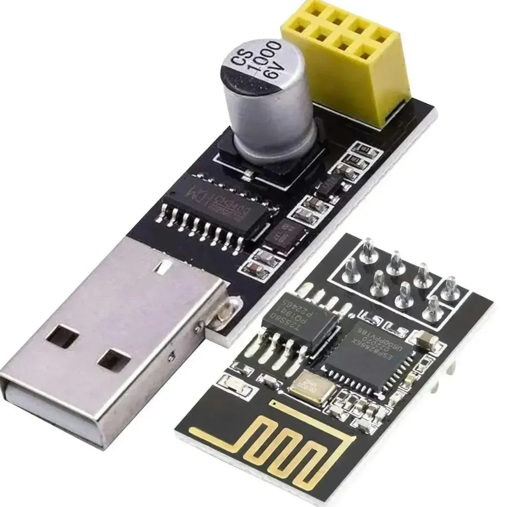 ESP8266 ESP-01S USB-sovittimella Wlan WiFi -moduuli