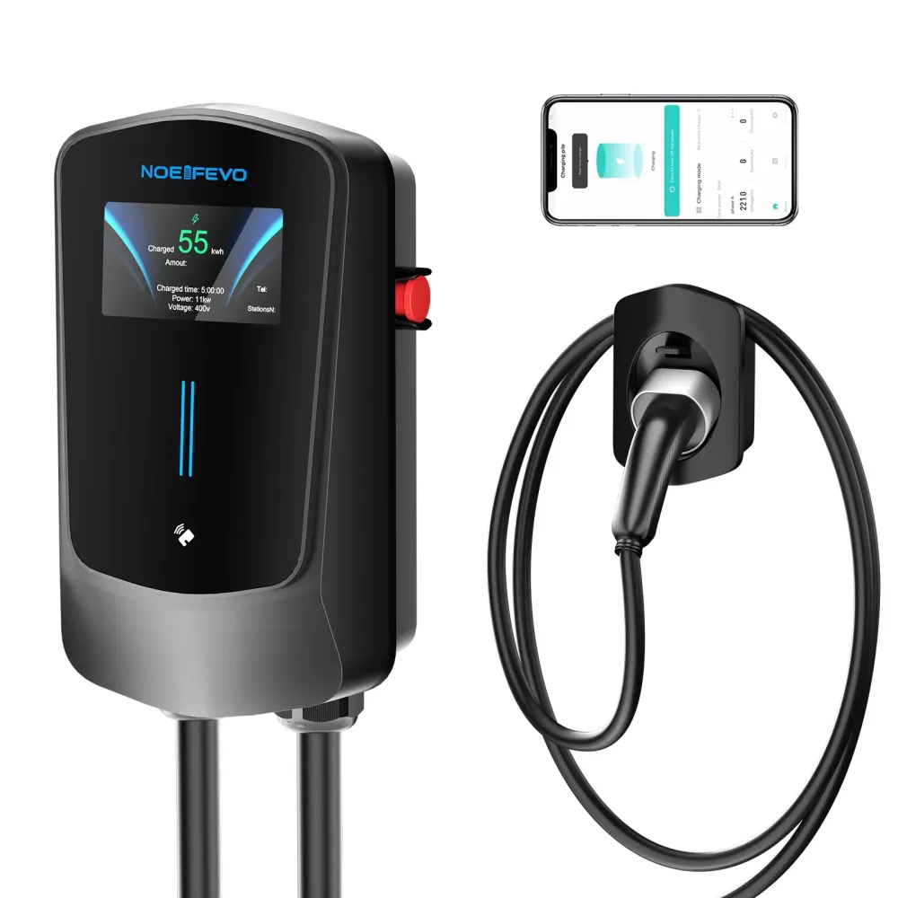 NOEIFEVO Wallbox Tyyppi 2, 22kW, sovelluksella ja RFID:llä, 6–32A, 3-vaiheinen 400V latauslaite sähköajoneuvoille (BEV/PHE...