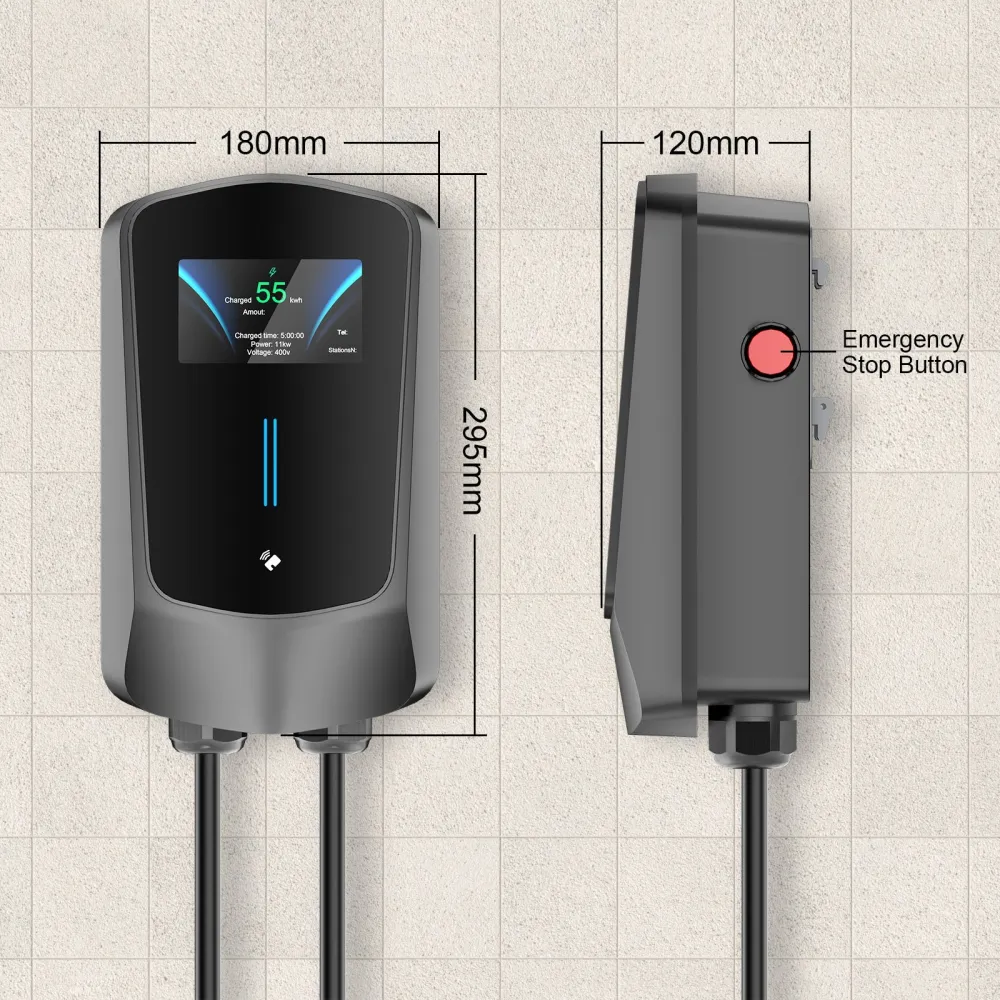 NOEIFEVO Wallbox Tyyppi 2, 22kW, sovelluksella ja RFID:llä, 6–32A, 3-vaiheinen 400V latauslaite sähköajoneuvoille (BEV/PHE...