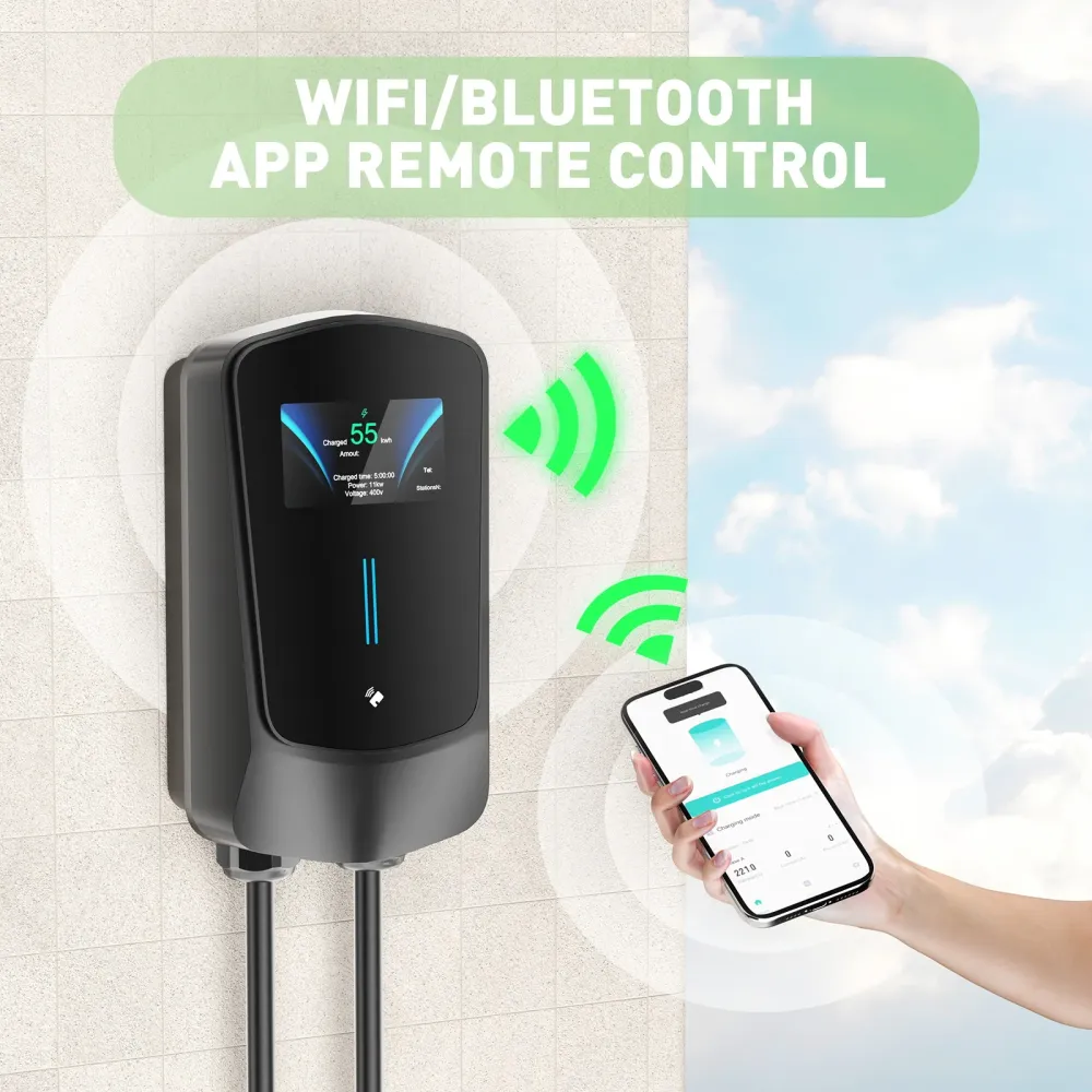 NOEIFEVO Wallbox Tyyppi 2, 22kW, sovelluksella ja RFID:llä, 6–32A, 3-vaiheinen 400V latauslaite sähköajoneuvoille (BEV/PHE...