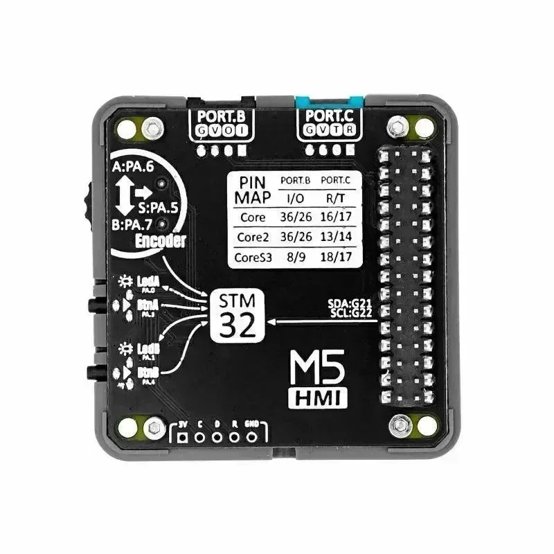 M5stack HMI -moduuli enkooderilla ja 500mAh akulla (STM32F030)