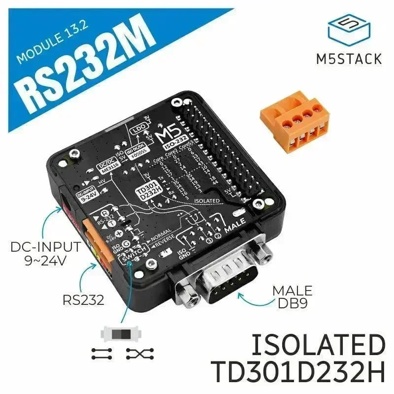 M5stack RS232 -moduuli 13.2 DB9 urosliittimellä