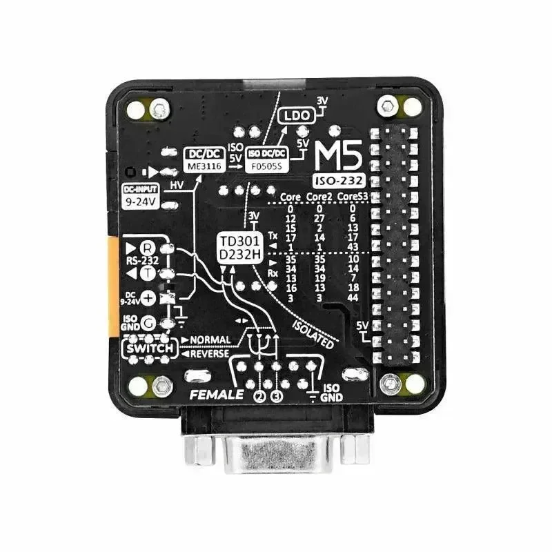 M5stack RS232 -moduuli 13.2 DB9-naisliittimellä