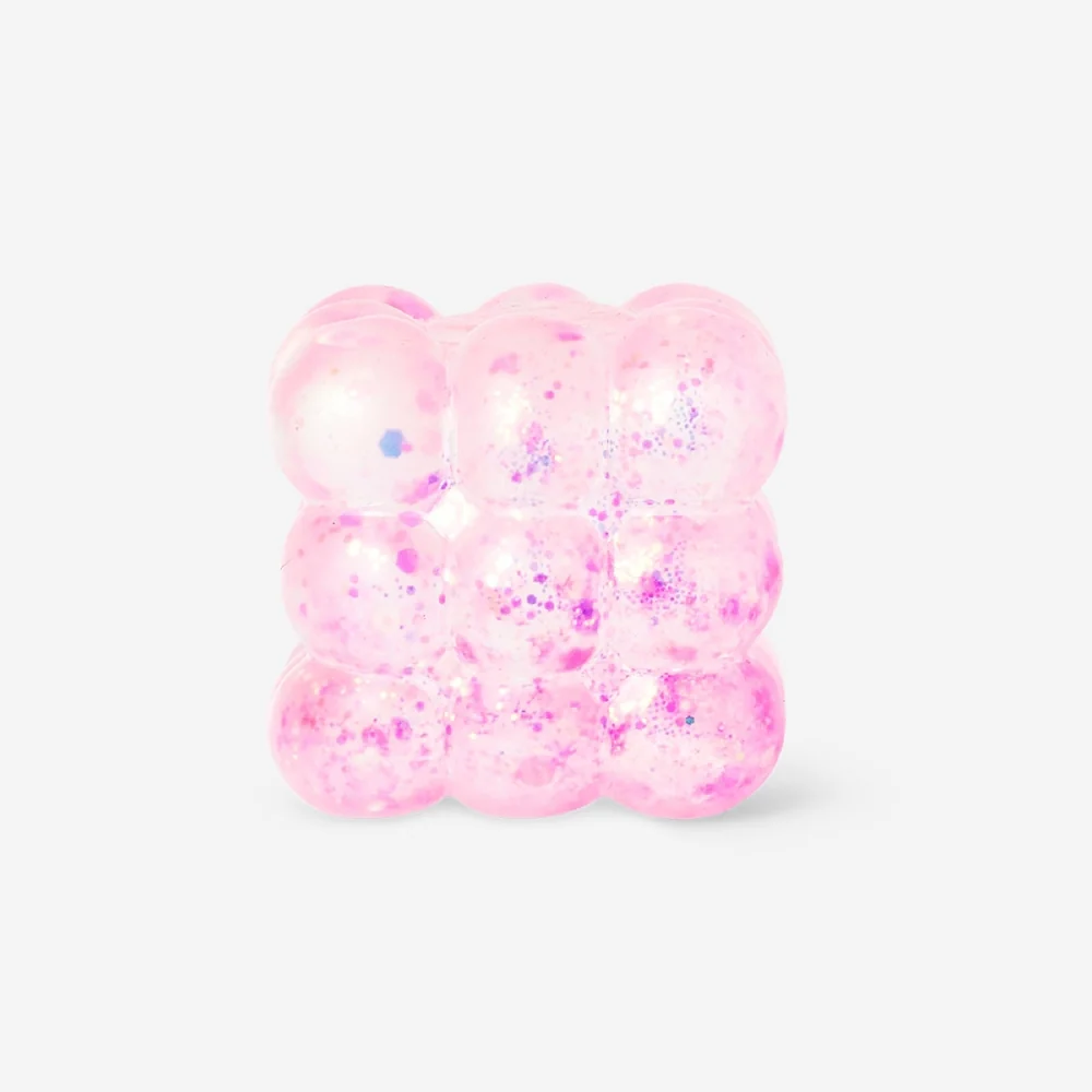 Fidget cube - Vaaleanpunainen kuplaneliö