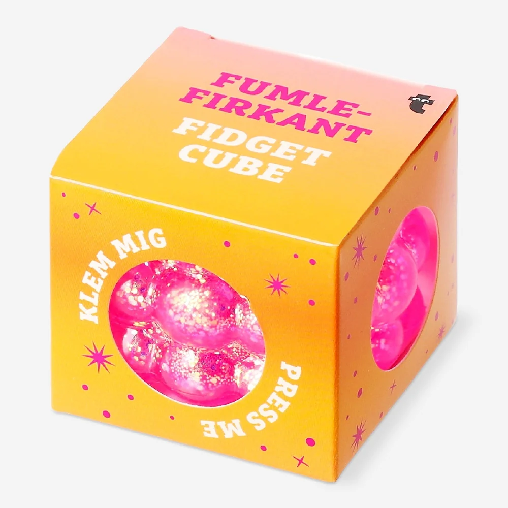 Fidget cube - Vaaleanpunainen kuplaneliö