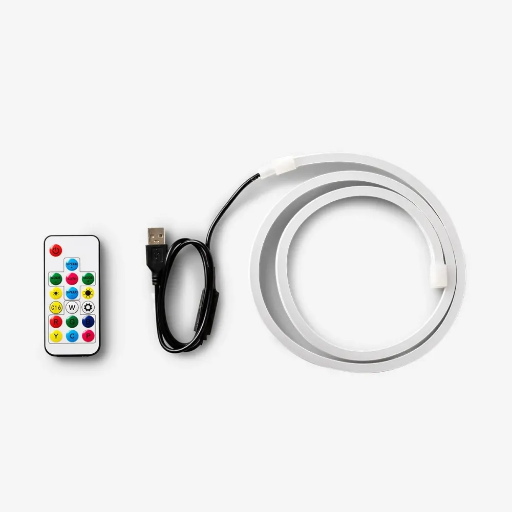 Joustava led-putki, jossa on useita valoasetuksia