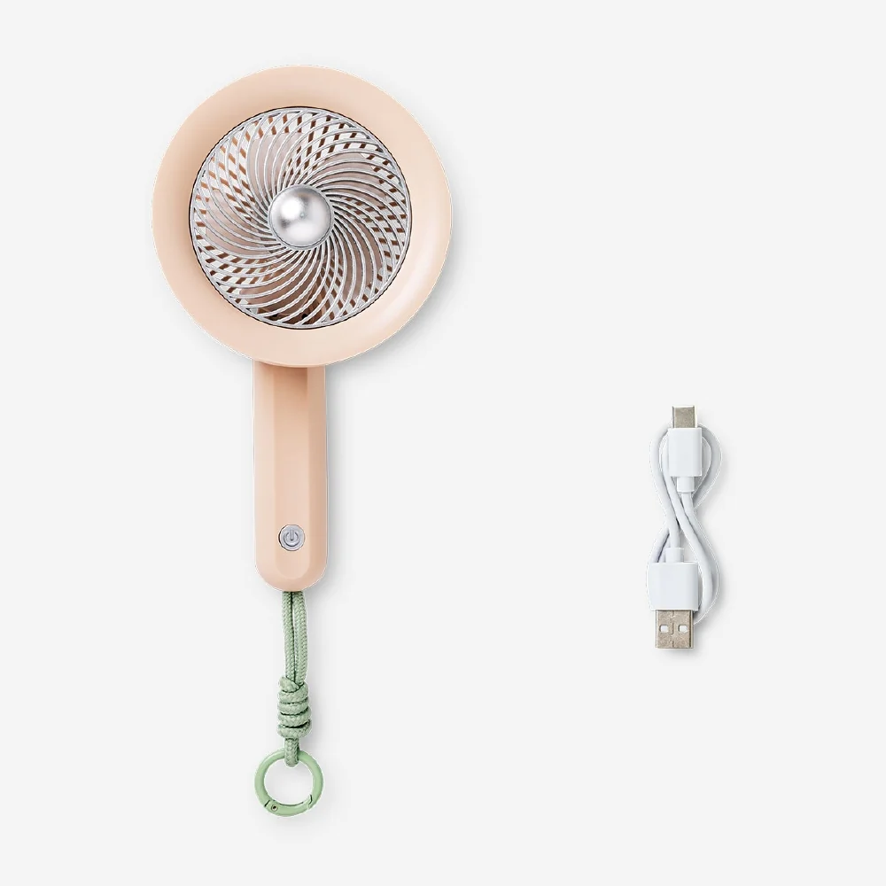 Käsituuletin hihnalla - Beige ja hopea