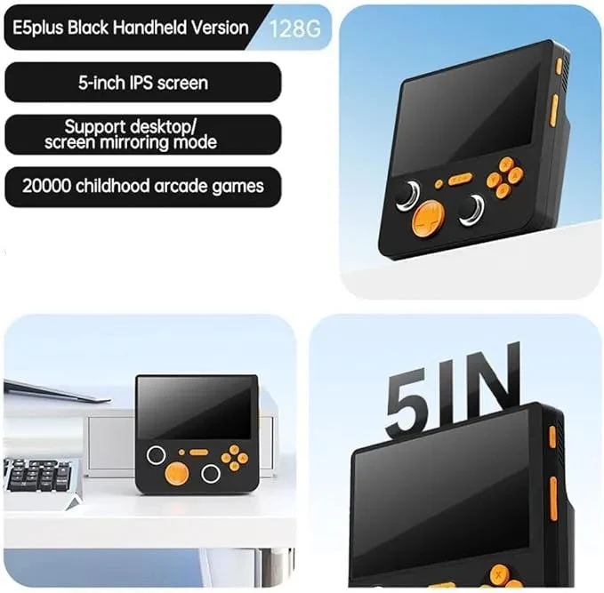 RK3566 HD Retro Kannettava Videopelikonsoli 5 tuumaa 128G 5000mAh