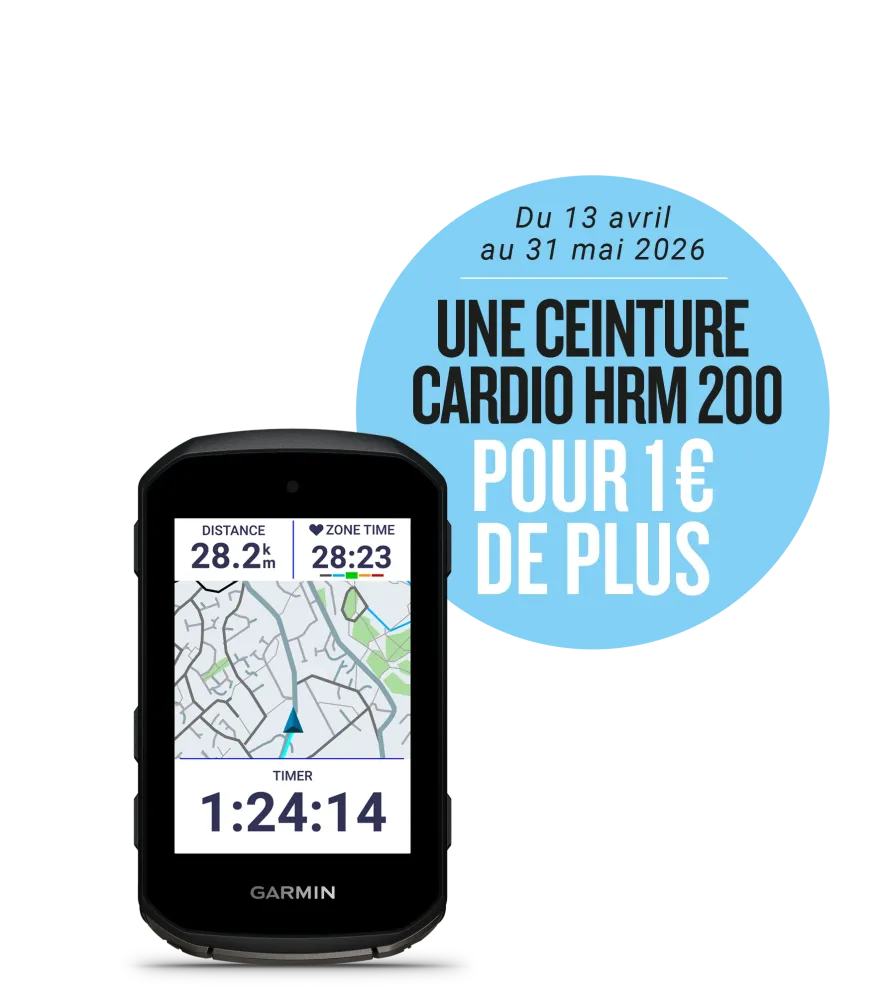 GARMIN EDGE 850 GPS + GARMIN HRM 200 Cardio Belt -vyösi hintaan 1 € lisää.