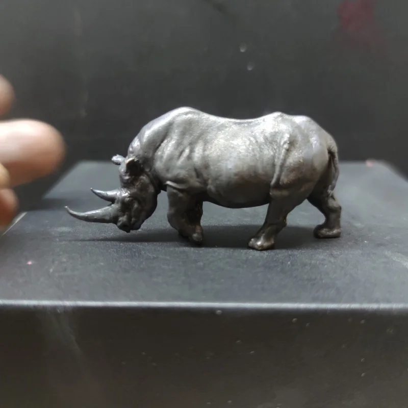 Miniature Rhinoceros Pure Coppe Figurine Animal Model Art Decoration Accessories Tabletop Interior Craft Objects Home Orna...