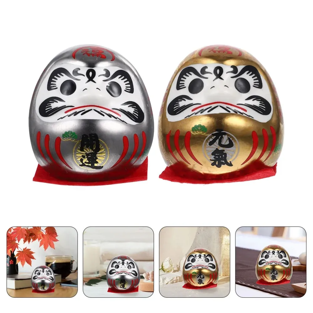 2 Pcs Dharma Decorations Car Interior Figurines Home Asian Tumbler