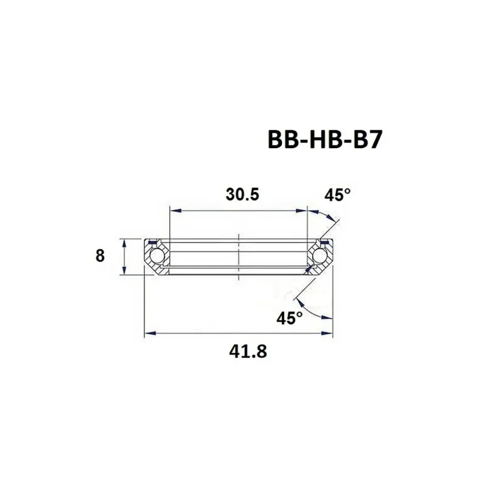BLACK BEARING B7 30.5x41.8x8mm 45/45° 1-1/8" ohjauslaakeri